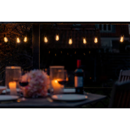 LBM 10m Smart Outdoor Light Chain - 10 x Globe Vintage