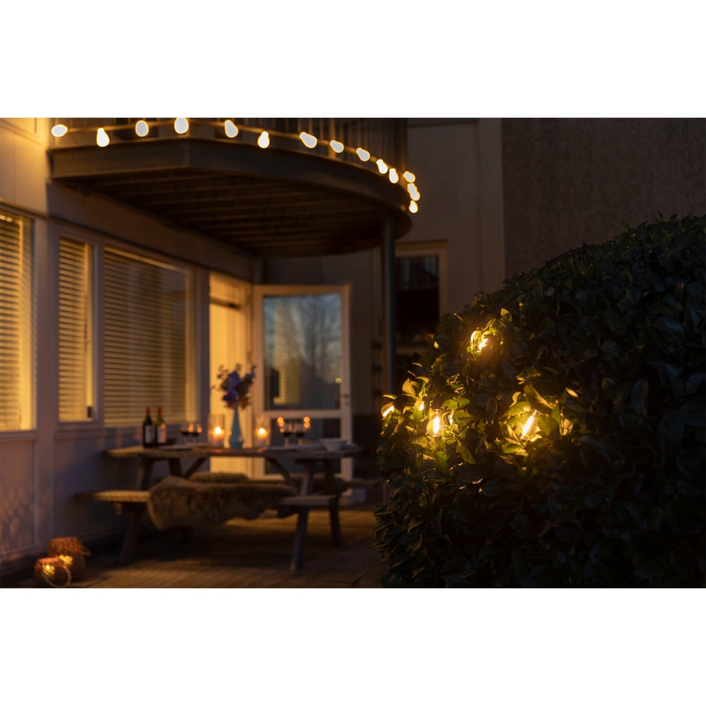 LBM 10m Smart Outdoor Light Chain - 10 x Globe Vintage