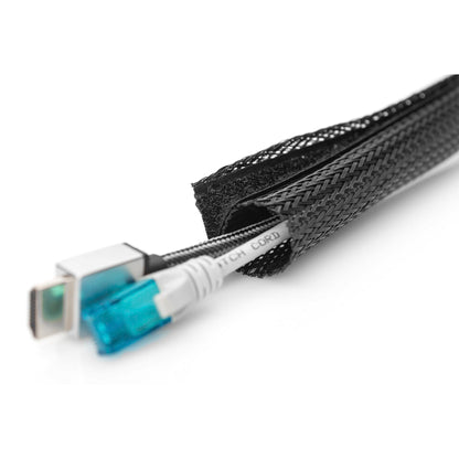 DIGITUS Flexible Cable Hose with Velcro Fastener, 2m, black