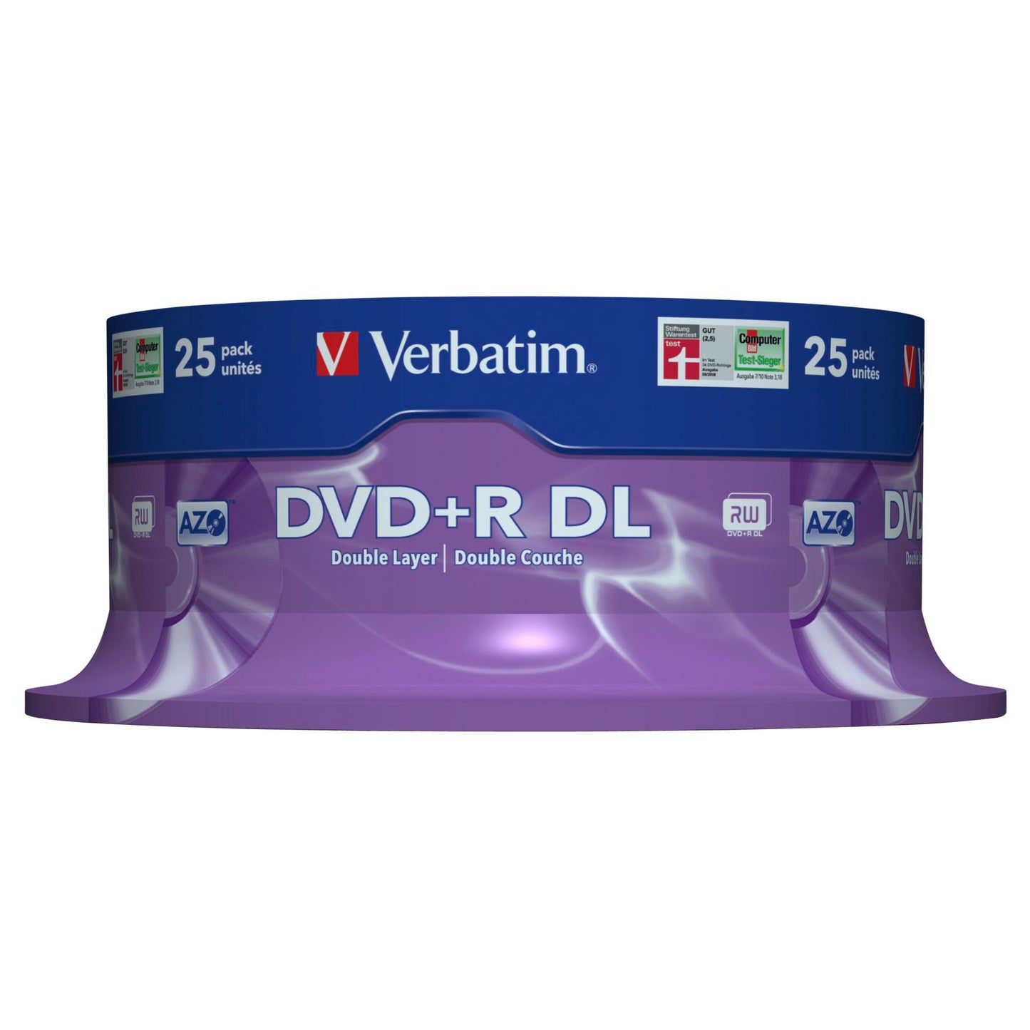 1x25 Verbatim DVD+R Double Layer 8x Speed, 8,5GB matt silver
