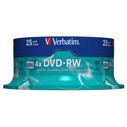 1x25 Verbatim DVD-RW 4,7GB 4x Speed, matt silver