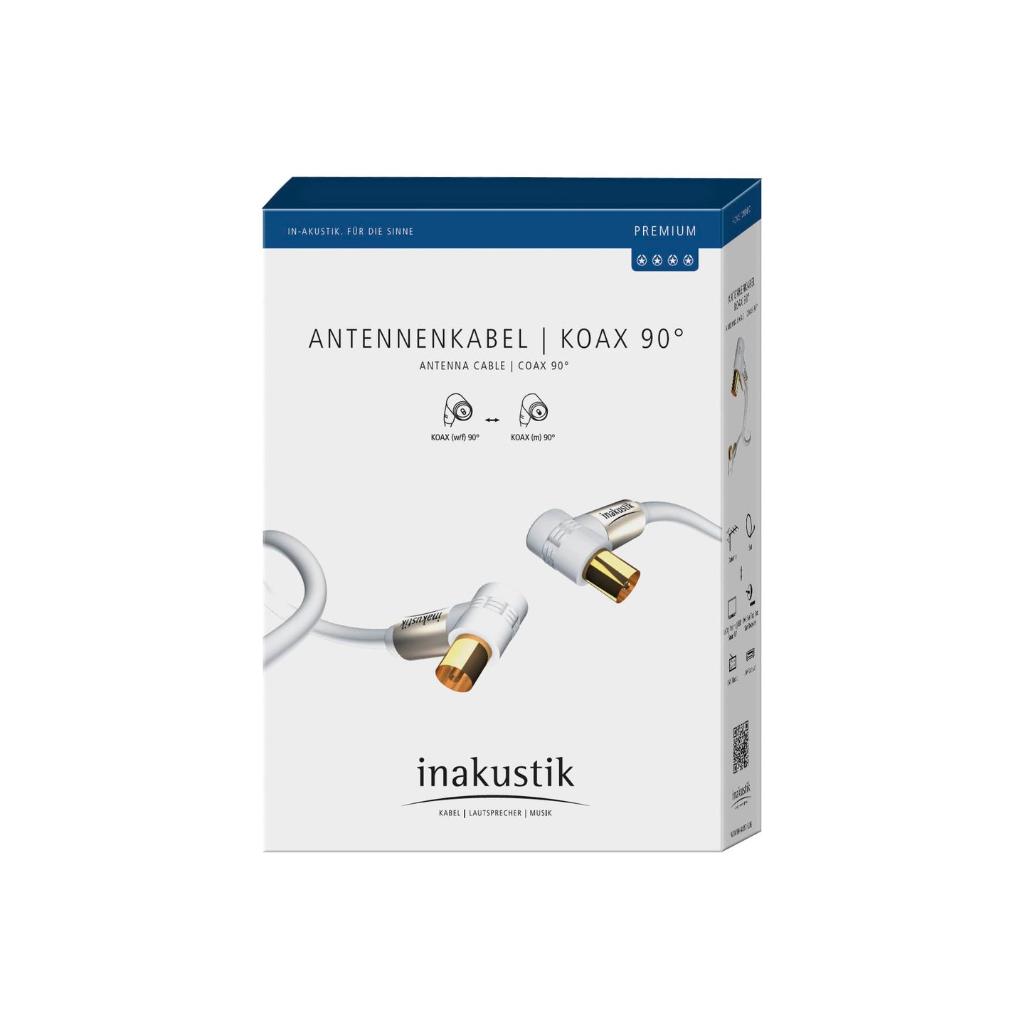 in-akustik Premium HDTV 90° Antenna Cable Coax 100dB 1,5 m
