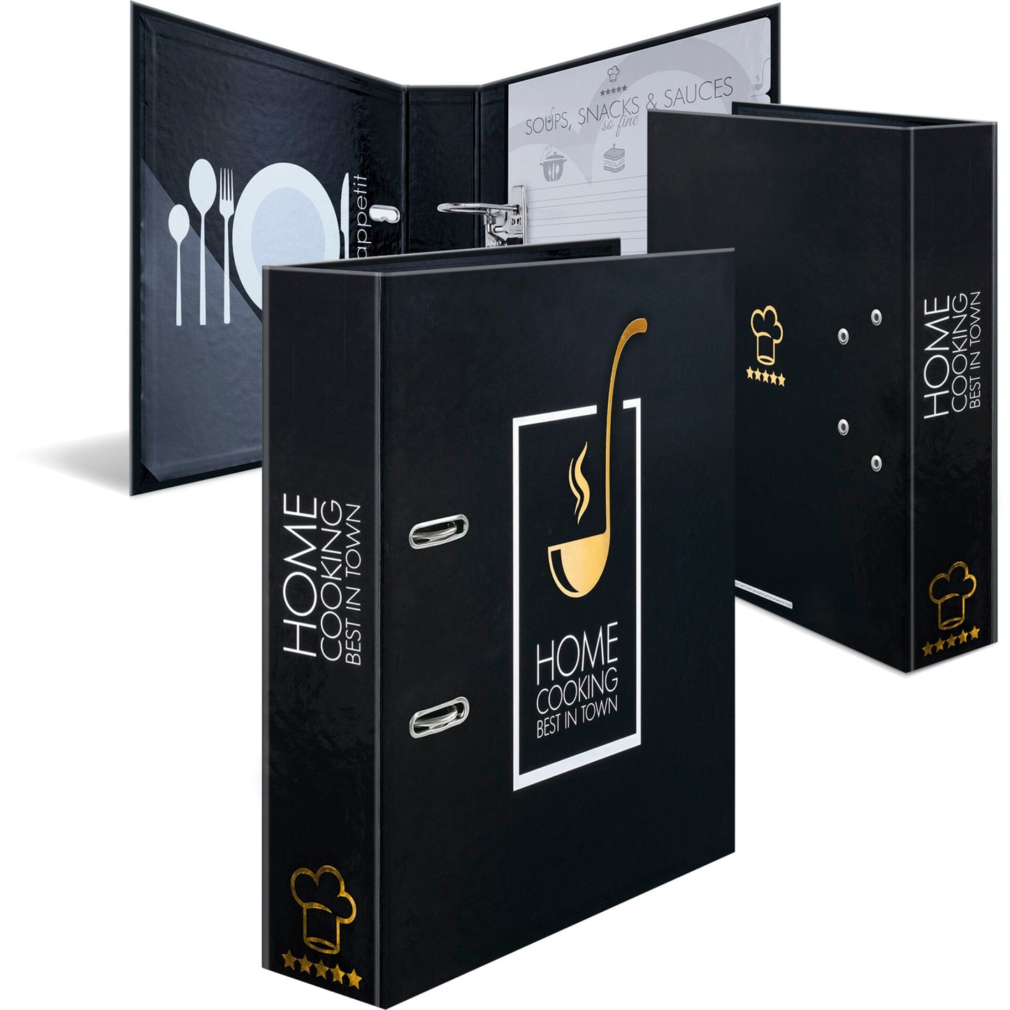 Herma Recipe Folder  black Home Cooking DIN A4        19668