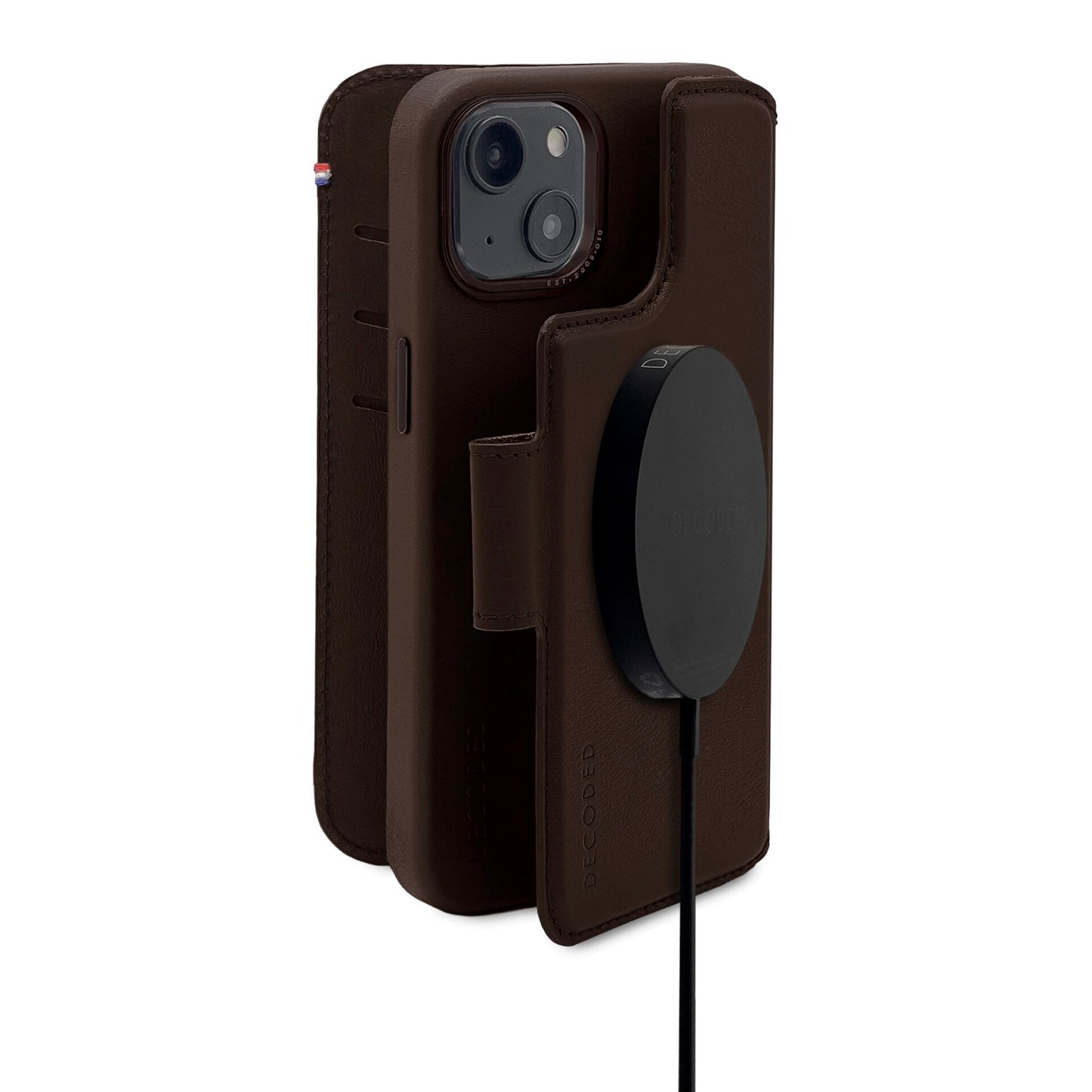 Decoded Leather Detachable Wallet iP 14Plus Chocolate Brown