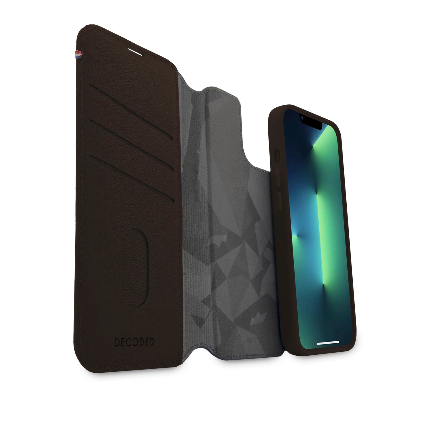 Decoded Leather MagSafe Modu Wallet iP 14Plus Chocolate Brown