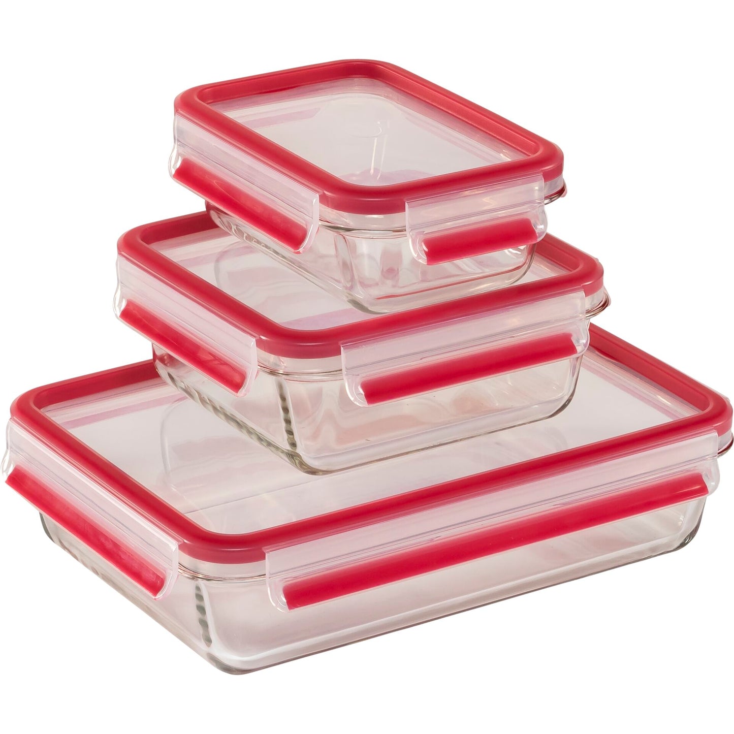 EMSA Clip&Close Glass Food Storage Box 3 pieces