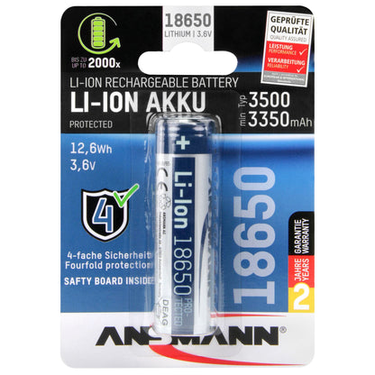 Ansmann Li-Ion 18650 3500mAh 3,6V Battery 12,6Wh 1307-0001