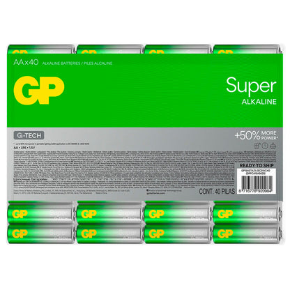 1x40 GP Super Alkaline AA Mignon Batteries Blister 030E15AS40-2