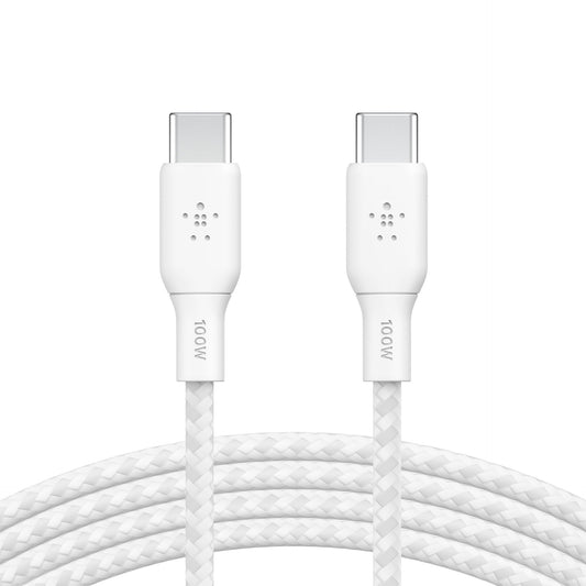 Belkin braided USB-C/USB-C Cable 100W 2m white CAB014bt2MWH