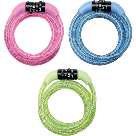 Master Lock Coiled Cord 1,20m w. fixed comb. lock  8143EURDPROCOL