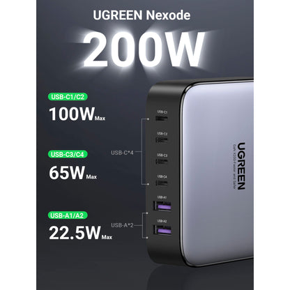 UGREEN 2USB-A+4USB-C 200W Desktop Fast Charger