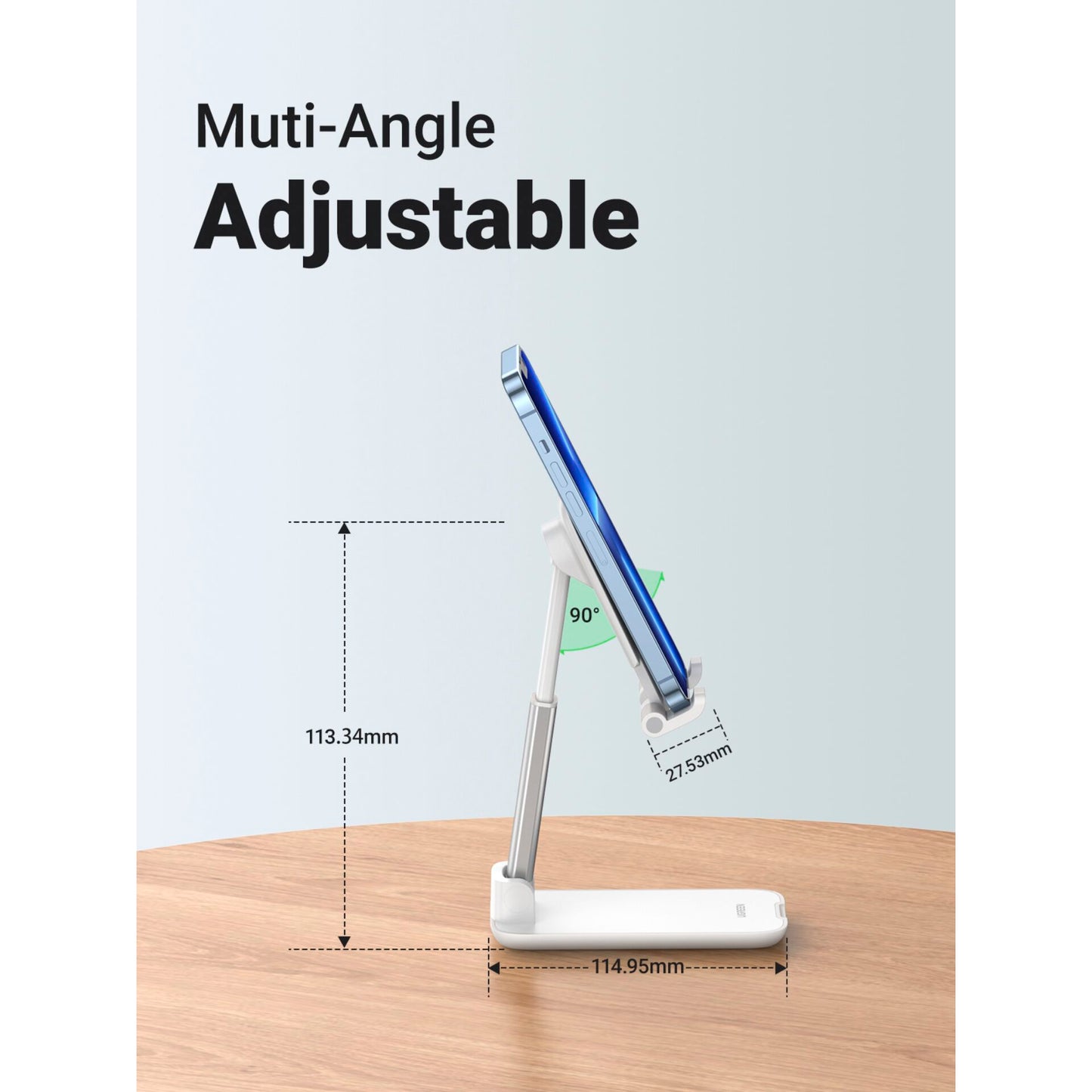 UGREEN Foldable Multi-Angle Phone Desktop Stand Silver