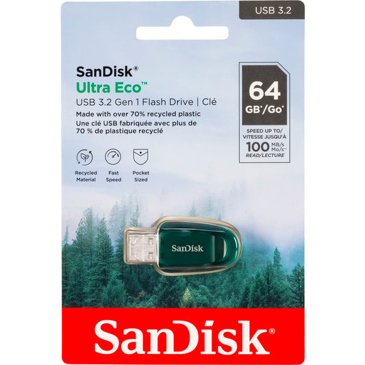SanDisk Ultra Eco Drive     64GB USB 3.2 100MB/s  SDCZ96-064G-G46