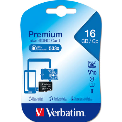 Verbatim microSDHC          16GB Class 10 UHS-I