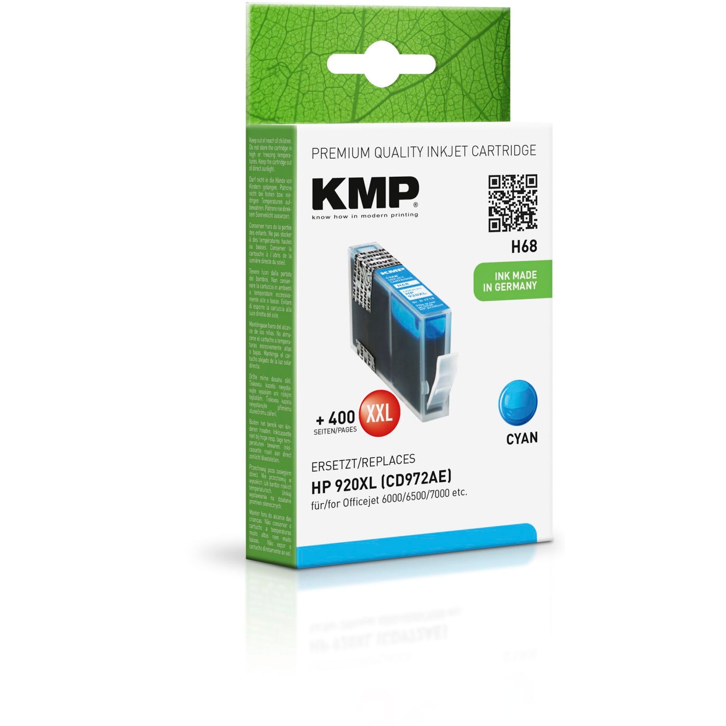 KMP H68 ink cartridge cyan comp. w. HP CD 972 AE No. 920 XL