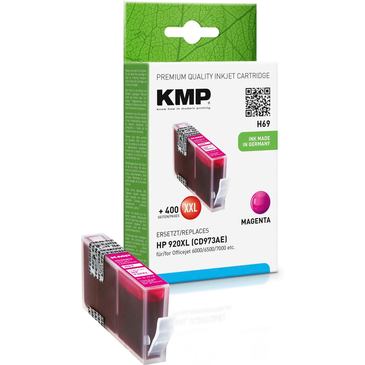 KMP H69 ink cartridge magenta comp. w. HP CD 973 No. 920 XL