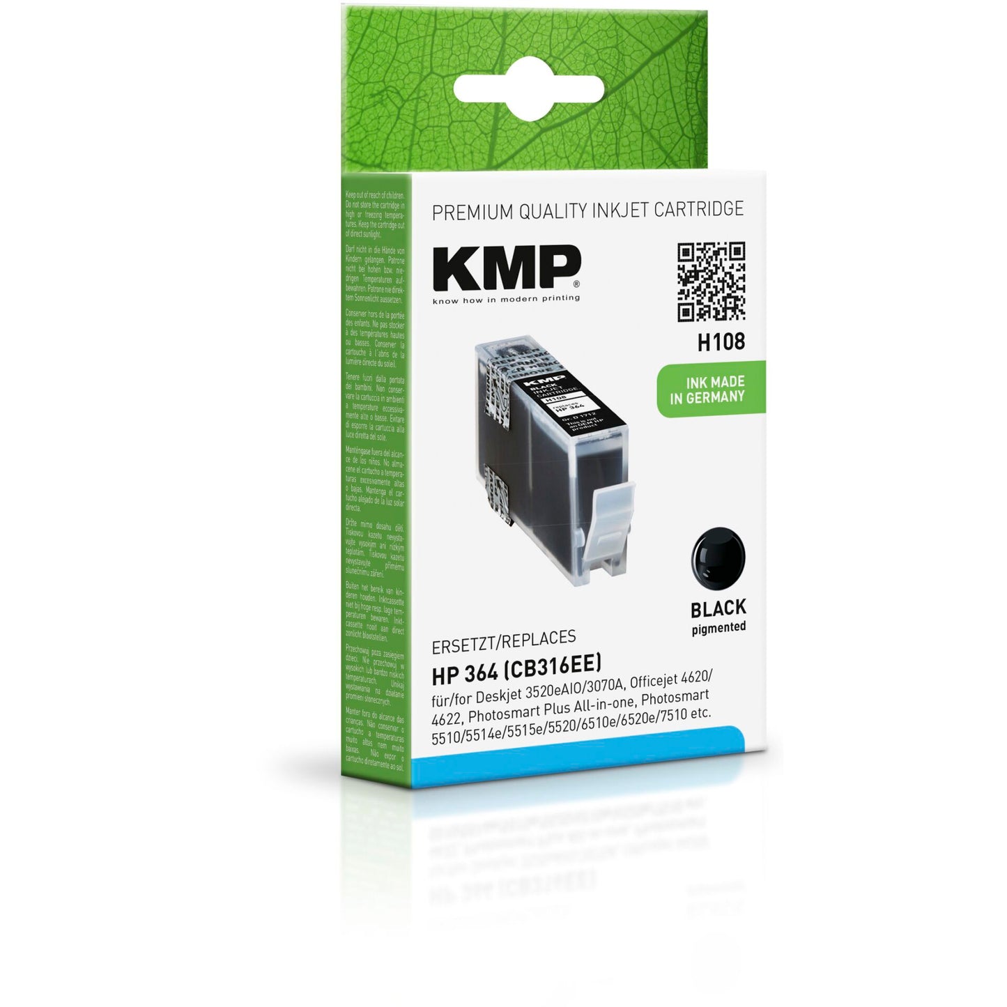 KMP H108 ink cartridge black compatible with HP CB 316 EE