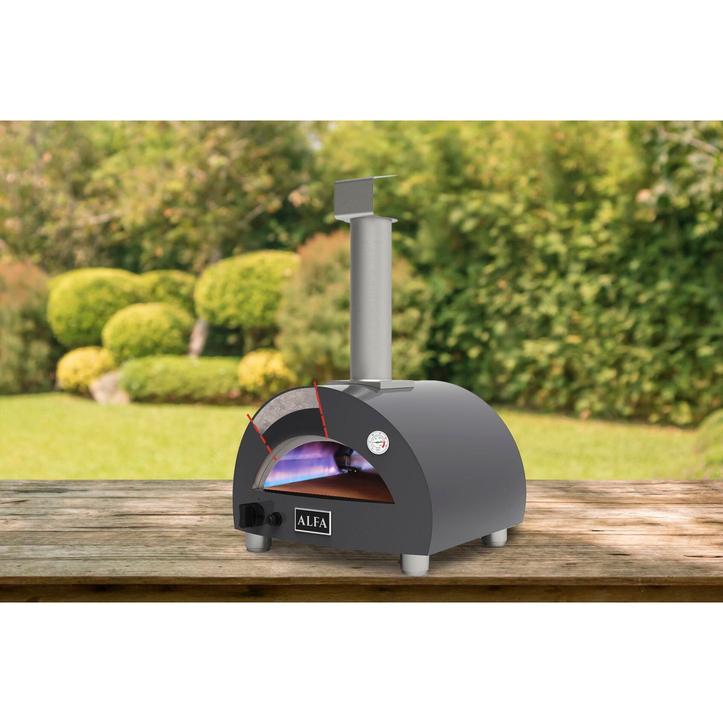 Alfa Forni Linea Moderno Portable Pizza Oven Adesia Grey
