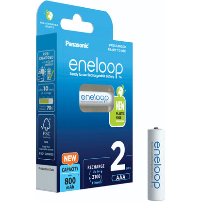 1x2 Panasonic Eneloop Micro AAA 800mAh Ni-MH        BK-4MCDE/2BE