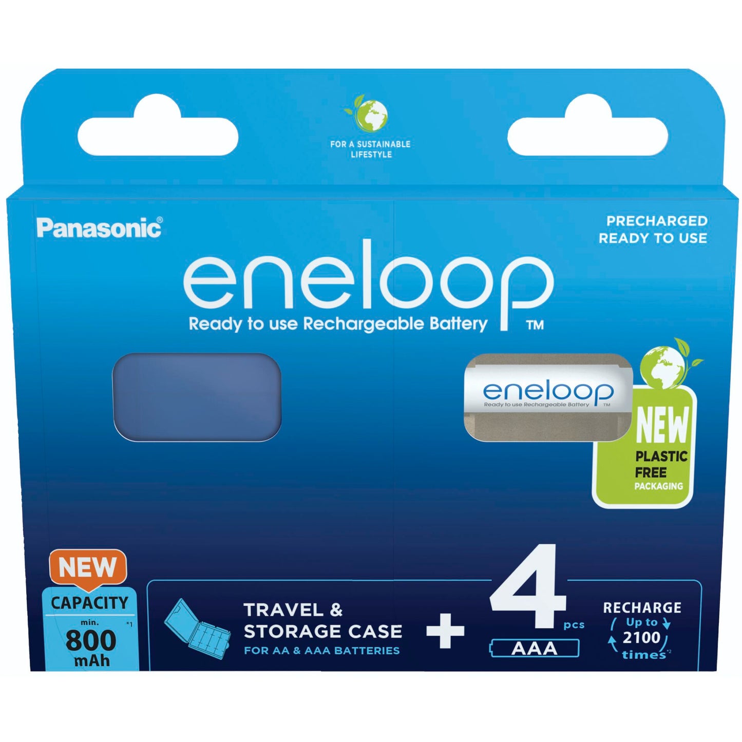 1x4 Panasonic Eneloop Micro AAA 800mAh + Akkubox    BK-4MCDEC4BE