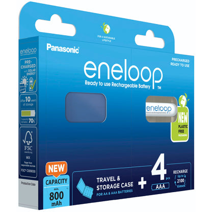 1x4 Panasonic Eneloop Micro AAA 800mAh + Akkubox    BK-4MCDEC4BE