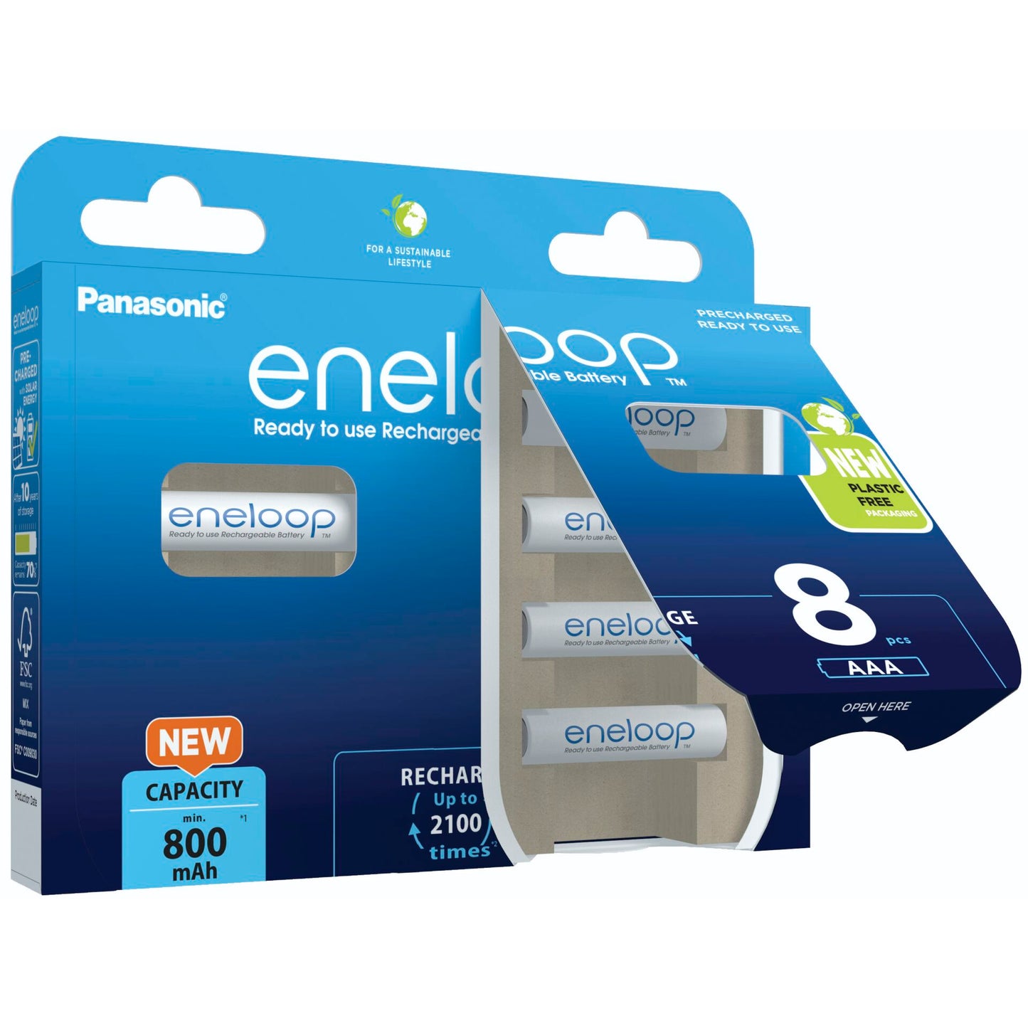 1x8 Panasonic Eneloop Micro AAA 800mAh Ni-MH        BK-4MCDE/8BE