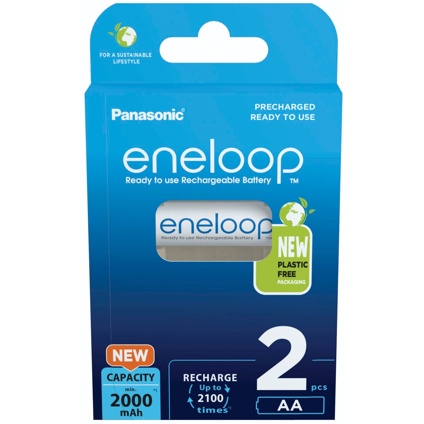 1x2 Panasonic Eneloop Mignon AA 2000mAh Ni-MH       BK-3MCDE/2BE