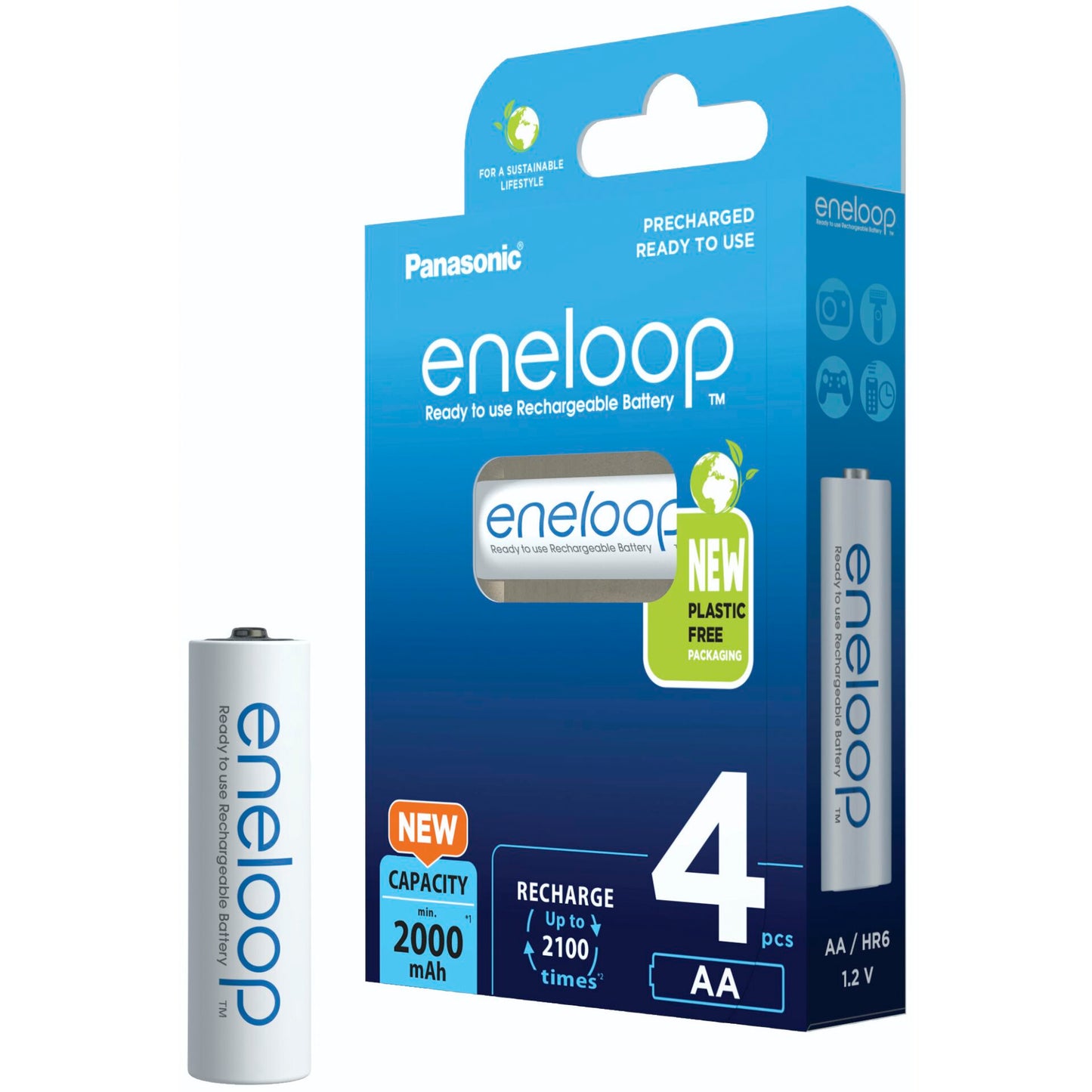 1x4 Panasonic Eneloop Mignon AA 2000mAh Ni-MH      BK-3MCDE/4BE