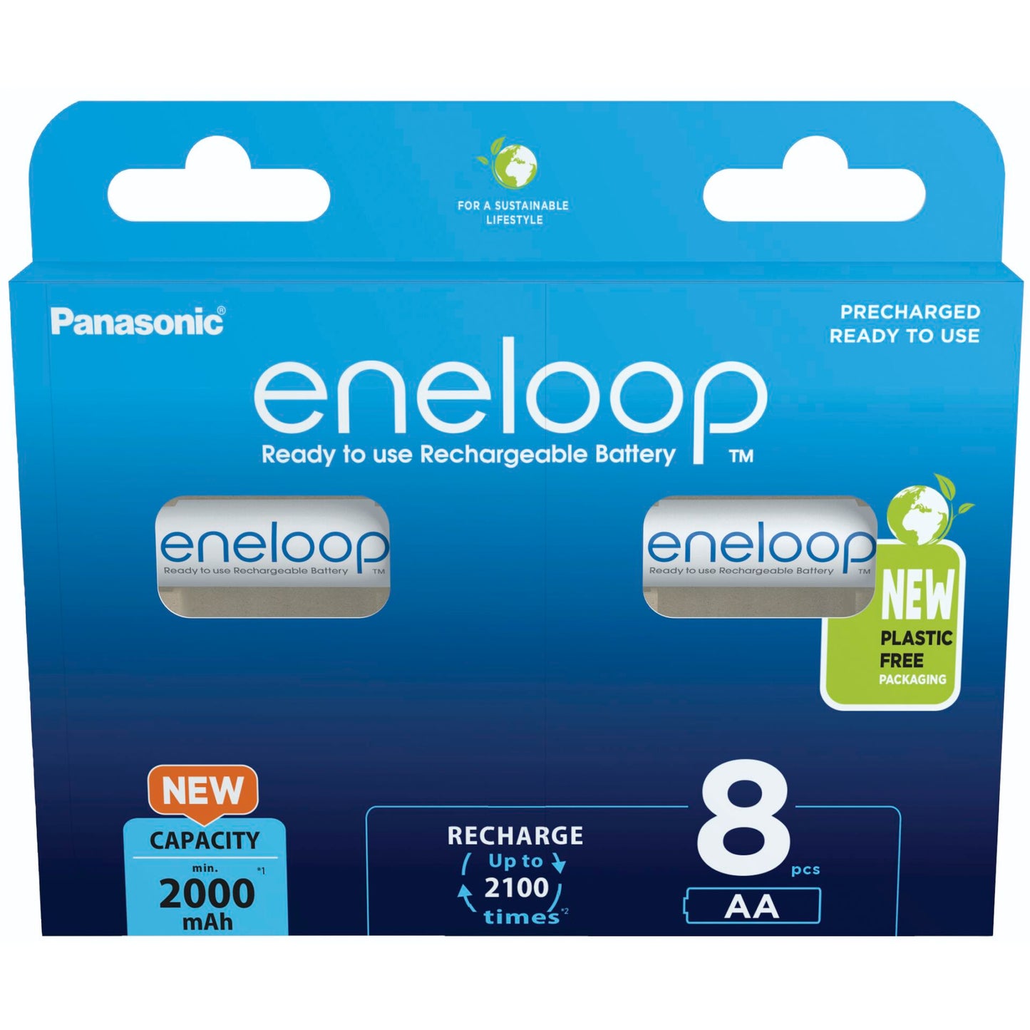 1x8 Panasonic Eneloop Mignon AA 2000mAh Ni-MH       BK-3MCDE/8BE