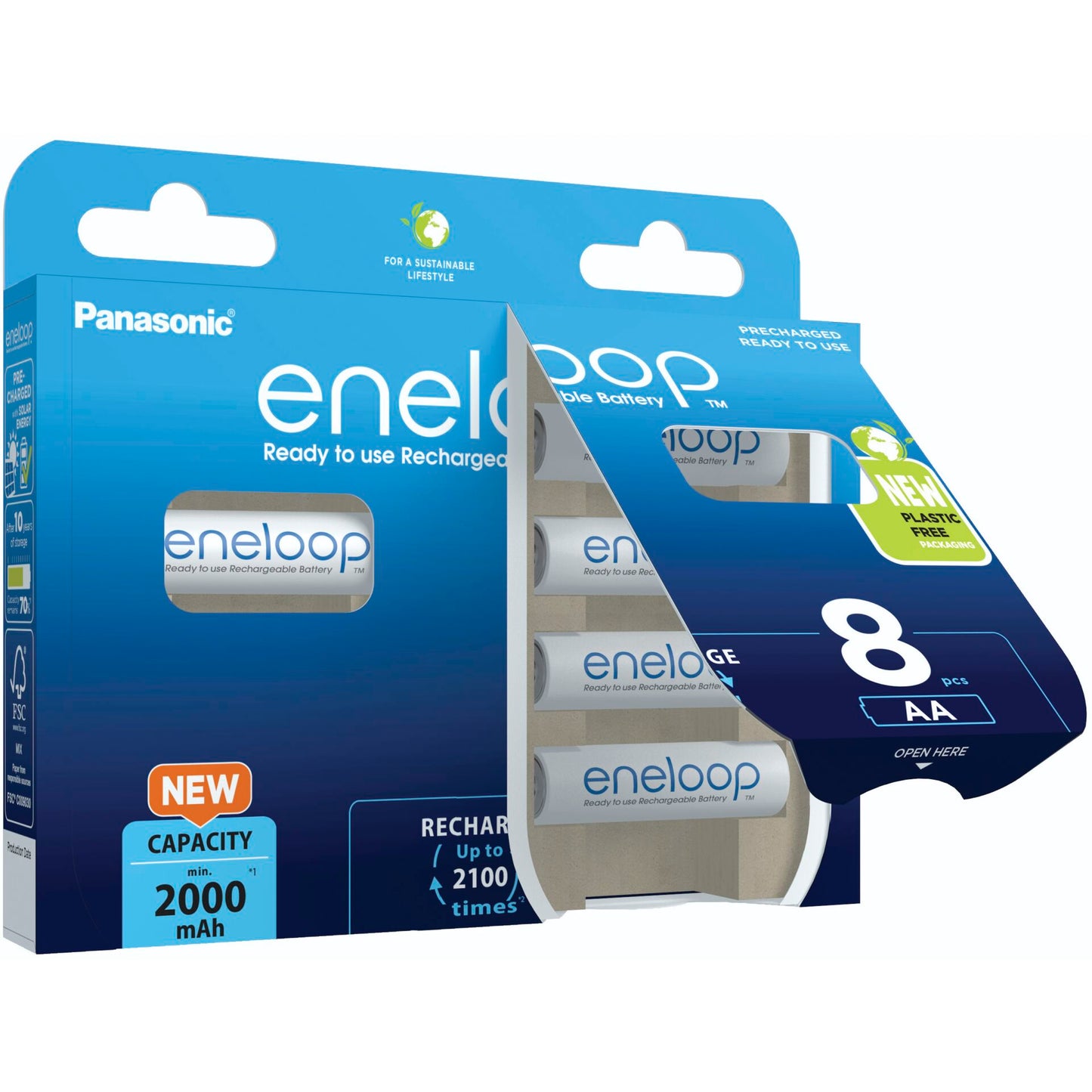 1x8 Panasonic Eneloop Mignon AA 2000mAh Ni-MH       BK-3MCDE/8BE