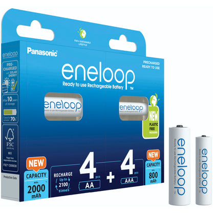 2x4 Panasonic Eneloop Combipack 4xAA + 4xAAA Accus  BK-KJMCDE44E