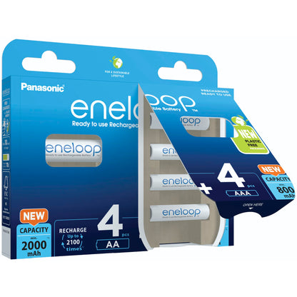 2x4 Panasonic Eneloop Combipack 4xAA + 4xAAA Accus  BK-KJMCDE44E