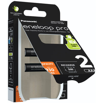 1x2 Panasonic Eneloop Pro Micro 930mAh AAA Ni-MH    BK-4HCDE/2BE