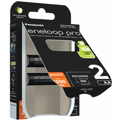1x2 Panasonic Eneloop Pro Mignon 2500mAh AA Ni-MH    BK-3HCDE/2BE