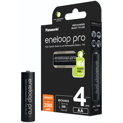 1x4 Panasonic Eneloop Pro Mignon 2500mAh AA Ni-MH    BK-3HCDE/4BE