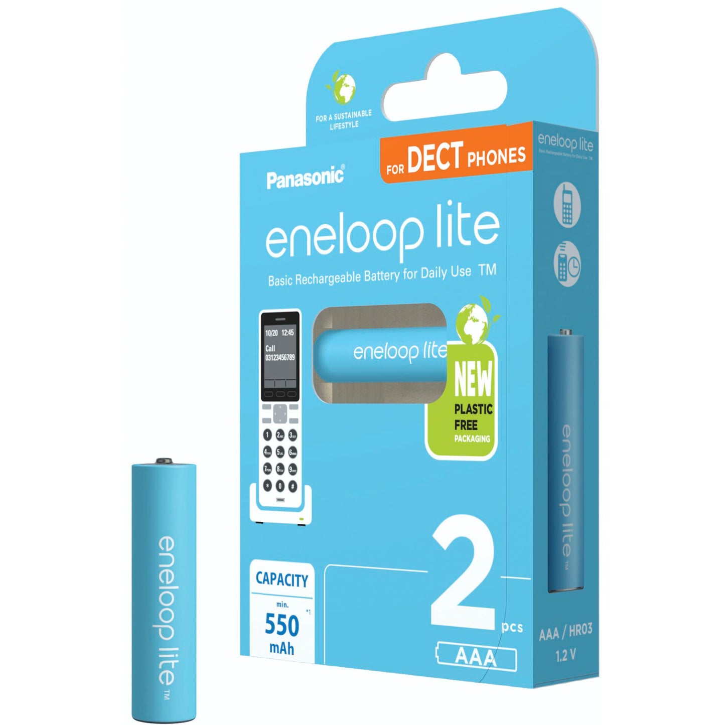 1x2 Panasonic Eneloop lite Micro 550mAh AAA DECT     BK-4LCCE/2DE