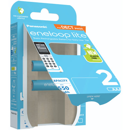 1x2 Panasonic Eneloop lite Micro 550mAh AAA DECT     BK-4LCCE/2DE