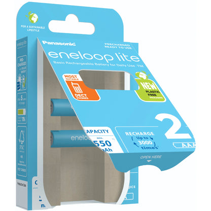 1x2 Panasonic Eneloop lite Micro 550mAh AAA Ni-MH    BK-4LCCE/2BE