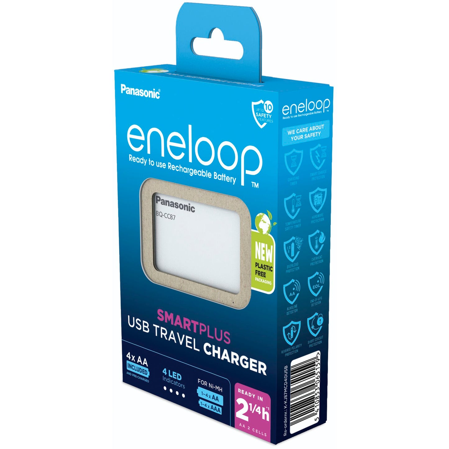 Panasonic Eneloop Smart Plus USB Travel BQ-CC87 4xAA  K-KJ87MCD40