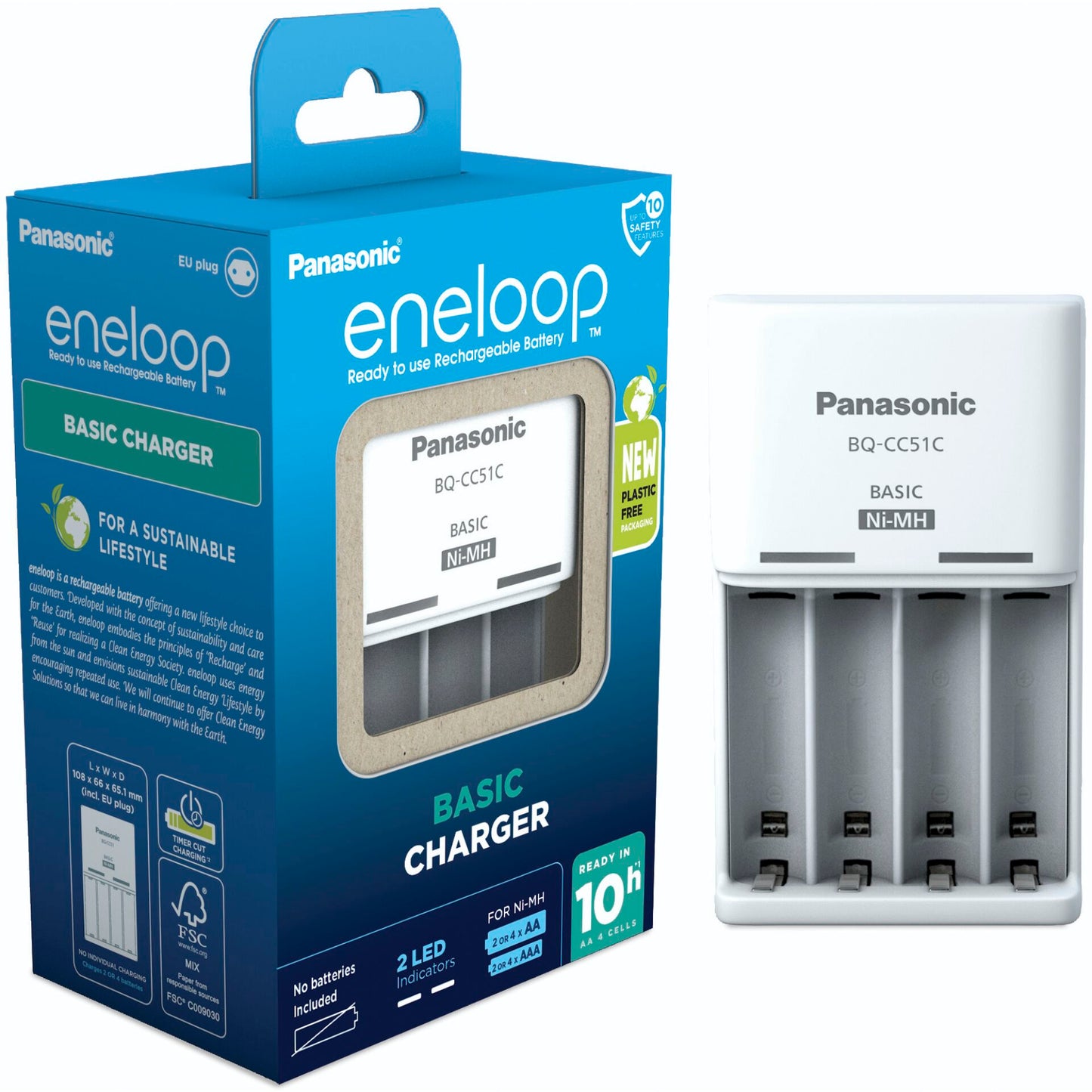 Panasonic Eneloop Basic Charger BQ-CC51E without batteries
