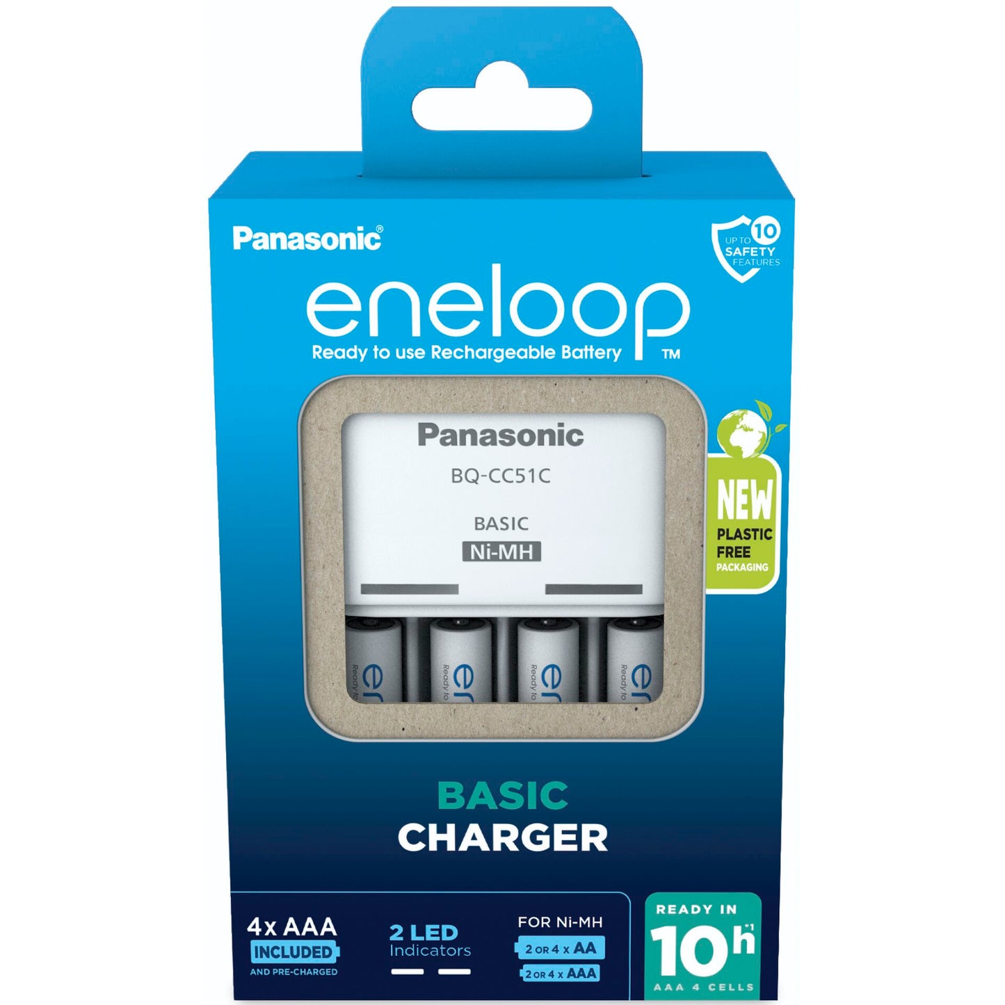 Panasonic Eneloop Basic Charger BQ-CC51 incl. 4xAAA K-KJ51MCD04E