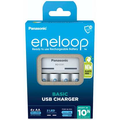 Panasonic Eneloop Basic Charger USB BQ-CC61 incl. 4xAA 2200mAh