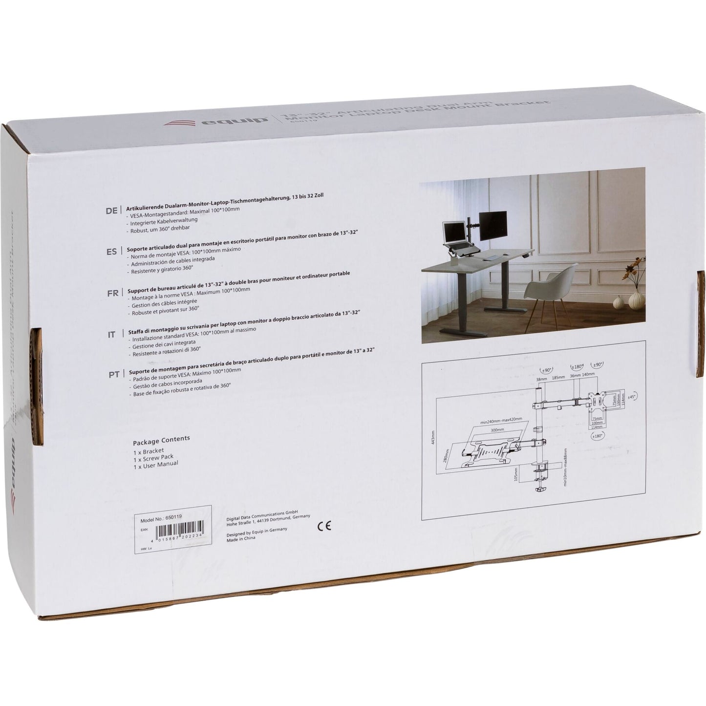 equip Notebook shelf and monitor LCD desk mount