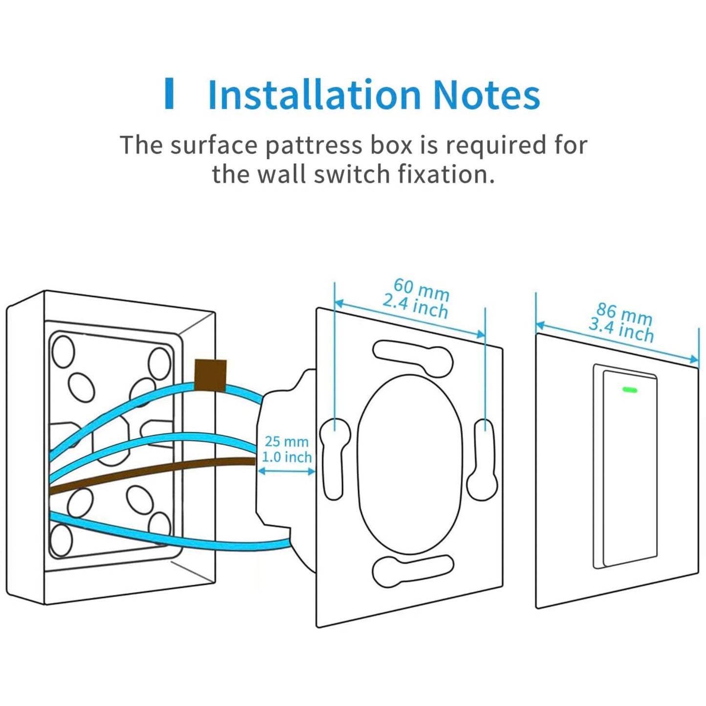 Meross Smart Wi-Fi 1 Way Wall Switch - Physical Switch