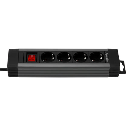REV Outlet Strip     4-fold 1,9m Supraline w. switch anthracite