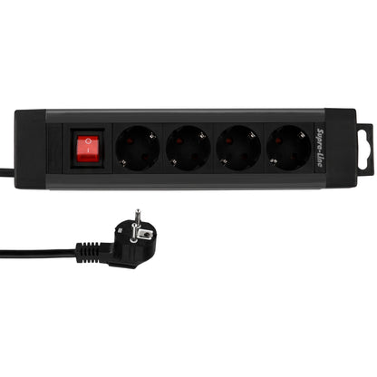 REV Outlet Strip     4-fold 1,9m Supraline w. switch anthracite