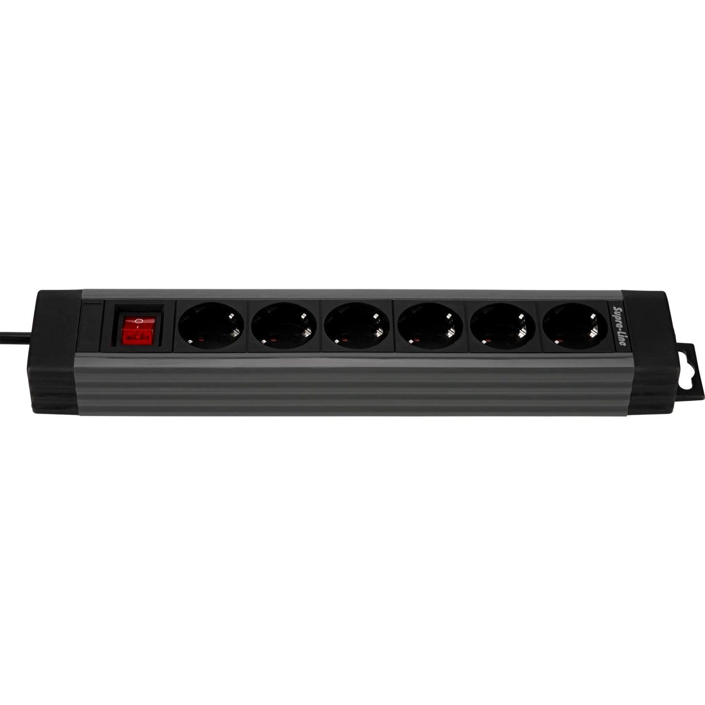 REV Outlet Strip   6-fold 2,4m Supraline w. switch anthracite
