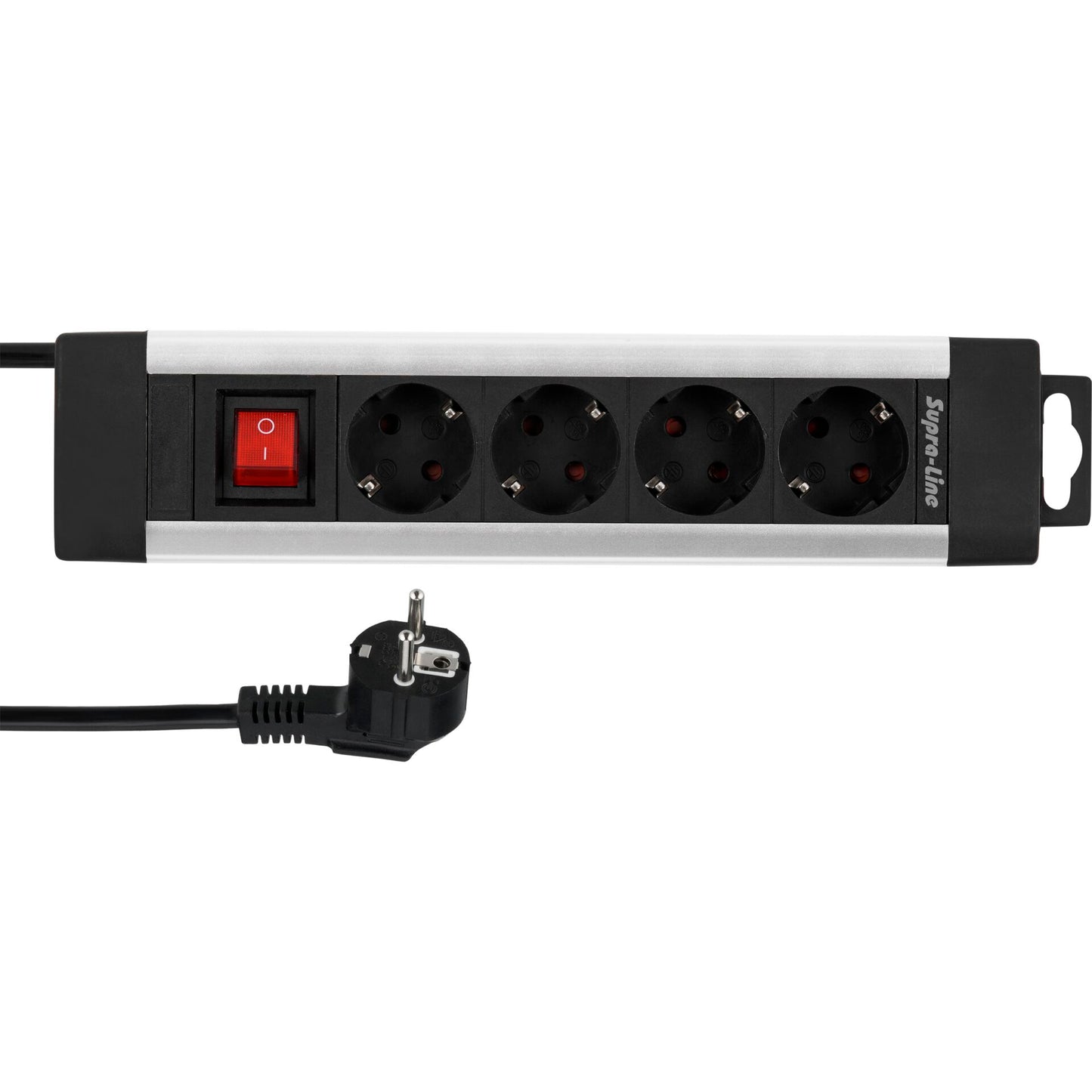 REV Outlet Strip   4-fold 1,9m Supraline w. switch silver