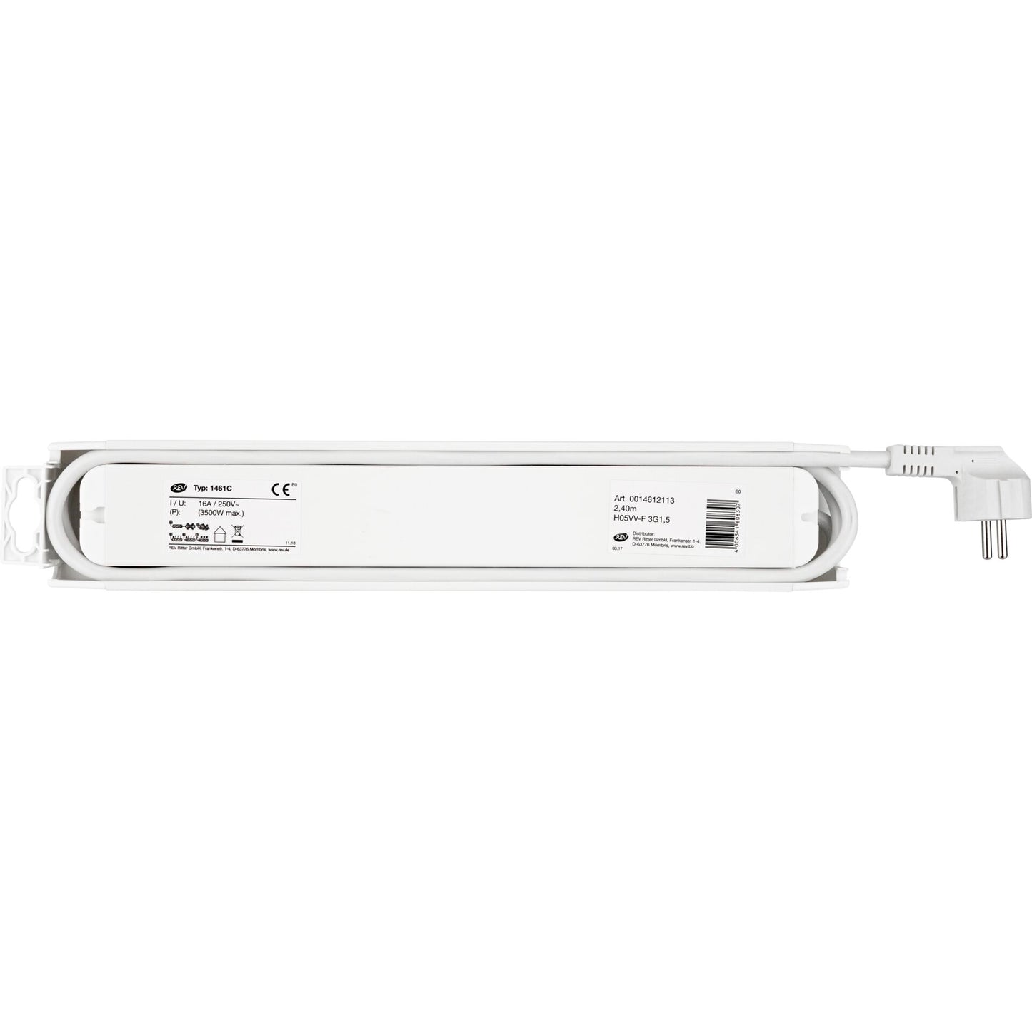 REV Outlet Strip 6-fold 2,4m Supraline w. switch white