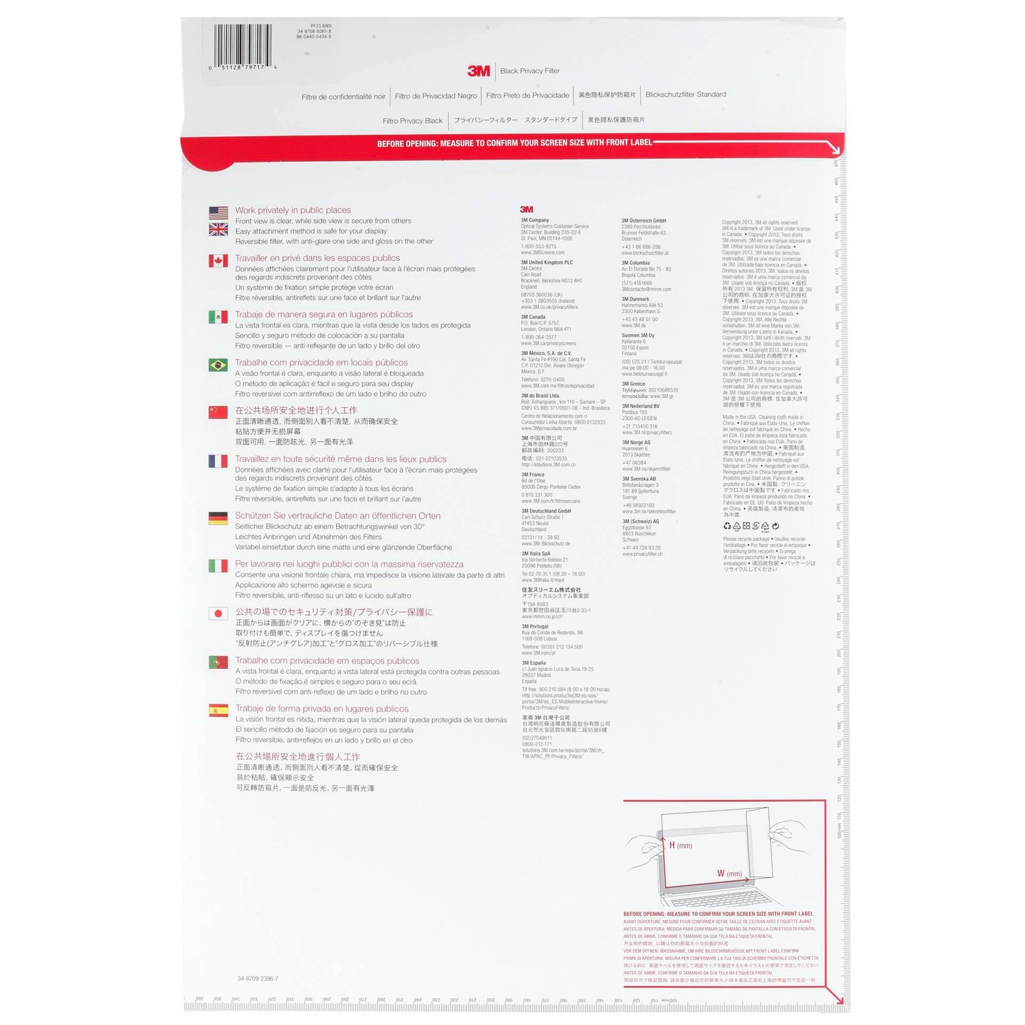 3M PF236W9 Privacy Filter Black for 59,9cm 23,6  16:9